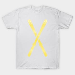 Snow Skis Light Yellow T-Shirt